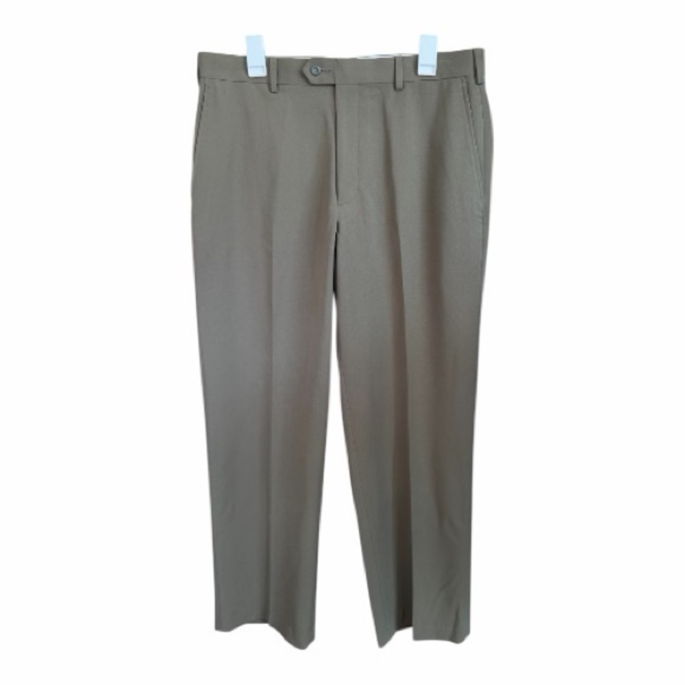 Brandini Men’s Flat Front Straight Leg Dress Pant Trouser Brown Size 34x29 New